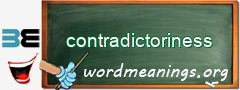 WordMeaning blackboard for contradictoriness